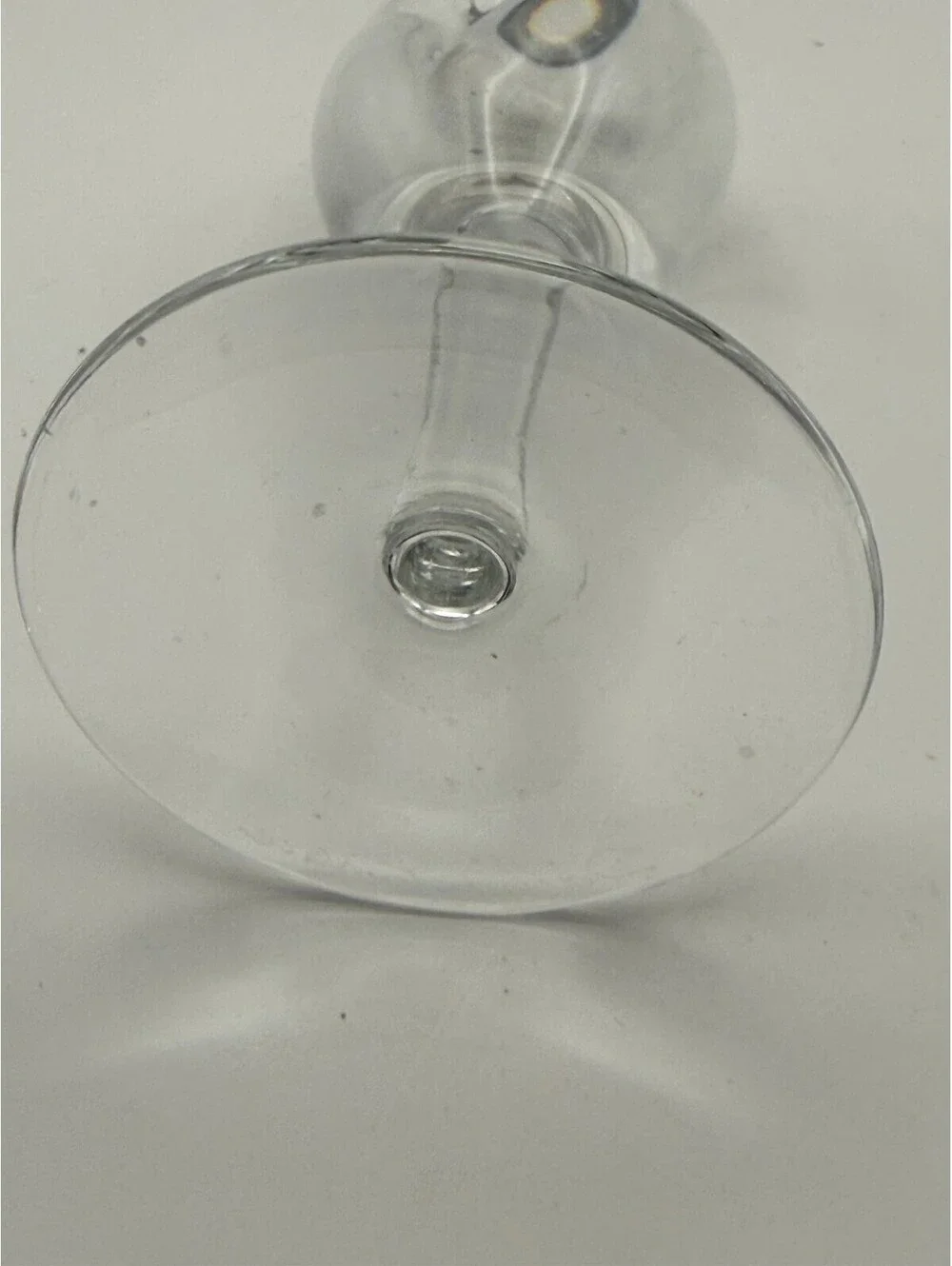 Daum France Signed Art Glass Candle Holder Swirl Stem Clear Crystal 6.5